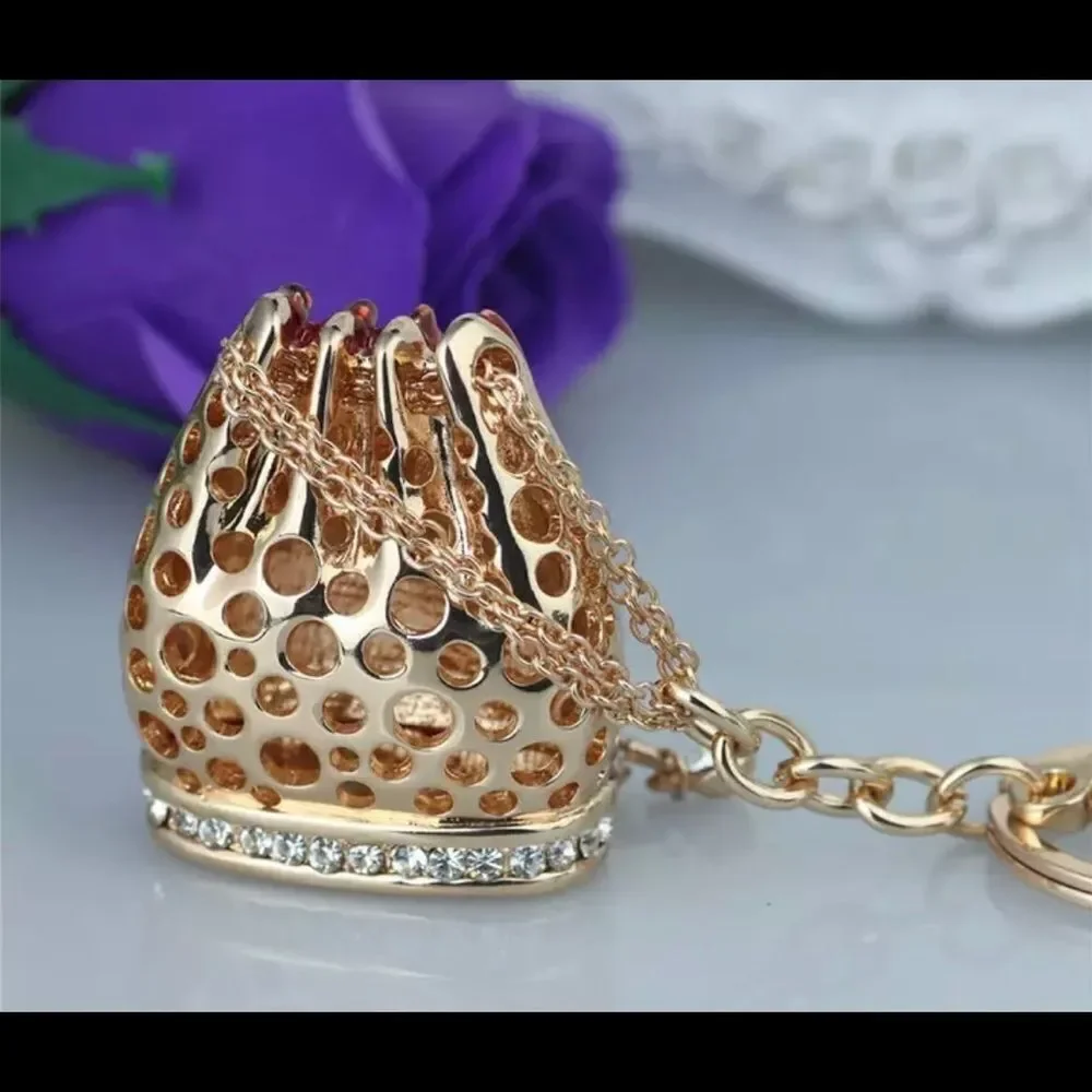 CRYSTAL RHINESTONE ‘LOVE’‎ BAG CHARM AND KEY RING